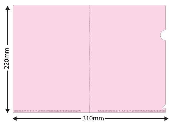 通常タイプクリアファイルA5フルカラー印刷クリアファイルの仕様と印刷範囲
